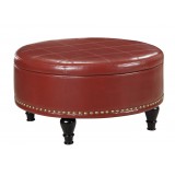 Augusta storage Ottoman - Crimson