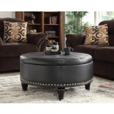 Augusta storage Ottoman - Black