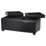 Bedford Storage Ottoman - Open - Espresso