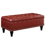 Caldwell Storage Ottoman - Crimson