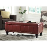 Caldwell Storage Ottoman - Crimson
