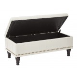 Caldwell Storage Ottoman - Cream