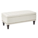 Caldwell Storage Ottoman - Cream