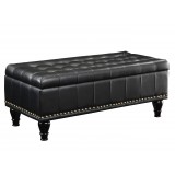 Caldwell Storage Ottoman - Black