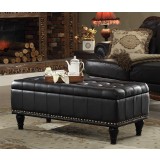 Caldwell Storage Ottoman - Black