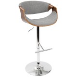 LumiSource Curvo Barstool - Grey - Perspective