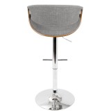 LumiSource Curvo Barstool - Grey - Rear