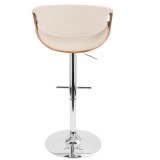 LumiSource Curvo Barstool - Cream - Rear