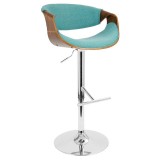 LumiSource Curvo Barstool - Teal - Perspective