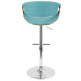 LumiSource Curvo Barstool - Teal - Rear