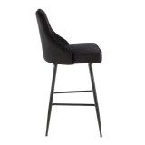  LumiSoure Marcel Counter Stool - Set of 2 - BLACK METAL; BLACK VELVET - Perspective