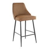  LumiSoure Marcel Counter Stool - Set of 2 - BLACK METAL; BROWN PU - Perspective