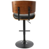 LumiSource Lombardi Barstool - BLACK - Rear