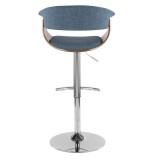  LumiSource Vintage Mod Barstool - BLUE - Rear