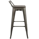 LumiSource Oregon Low Back Barstool - Set of 2 - ANTIQUE; ESPRESSO - Side