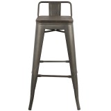 LumiSource Oregon Low Back Barstool - Set of 2 - ANTIQUE; ESPRESSO - Front