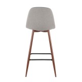 LumiSource Pebble Barstool - Set of 2 - LIGHT GREY - Rear