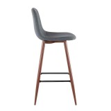 LumiSource Pebble Barstool - Set of 2 - BLUE - Side