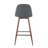 LumiSource Pebble Barstool - Set of 2 - BLUE - Rear