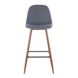 LumiSource Pebble Barstool - Set of 2 - BLUE - Front