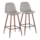 LumiSource Pebble Barstool - Set of 2 - LIGHT GREY