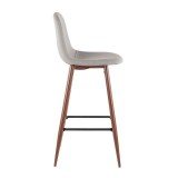 LumiSource Pebble Barstool - Set of 2 - LIGHT GREY - Side