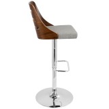 LumiSource Trevi Barstool - GREY - Side