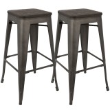 LumiSource Oregon Barstool - Set of 2 - ESPRESSO