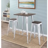 LumiSource Oregon Barstool - Set of 2 - WHITE - Lifestyle