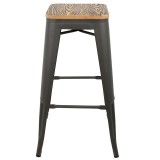 LumiSource Oregon Barstool - Set of 2 - BROWN 