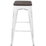 LumiSource Oregon Barstool - Set of 2 - WHITE - Front
