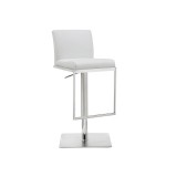 Whiteline Modern Living Clay Barstool - White - Perspective