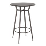 LumiSource Clara Round Bar Table - Antique