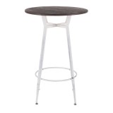 LumiSource Clara Round Bar Table - White + Espresso