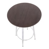 LumiSource Clara Round Bar Table - White + Espresso