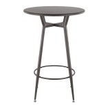 LumiSource Clara Round Bar Table - Antique + Espresso