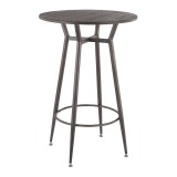 LumiSource Clara Round Bar Table - Antique + Espresso