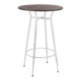 LumiSource Clara Round Bar Table - White + Espresso