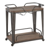 LumiSource Oregon Bar Cart - Antique + Espresso