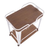 LumiSource Oregon Bar Cart - Vintage White + Brown