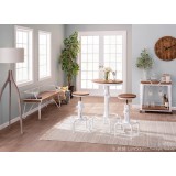 LumiSource Oregon Bar Cart - Vintage White + Brown
