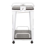 LumiSource Oregon Bar Cart - Vintage White + Espresso
