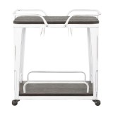 LumiSource Oregon Bar Cart - Vintage White + Espresso