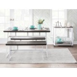 LumiSource Oregon Bar Cart - Vintage White + Espresso