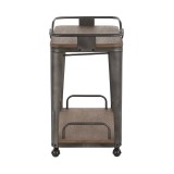 LumiSource Oregon Bar Cart - Antique + Espresso