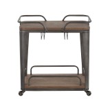 LumiSource Oregon Bar Cart - Antique + Espresso