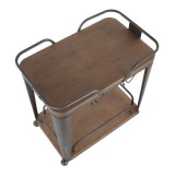 LumiSource Oregon Bar Cart - Antique + Espresso