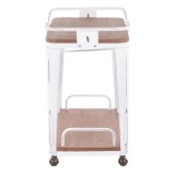 LumiSource Oregon Bar Cart - Vintage White + Brown