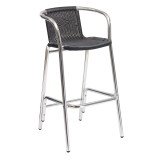 Anodized Or Powder Aluminum Frame Barstool - BW-51  - Espresso