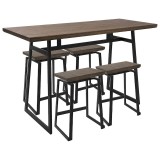 LumiSource Geo Counter Set - Black + Brown - Perspective